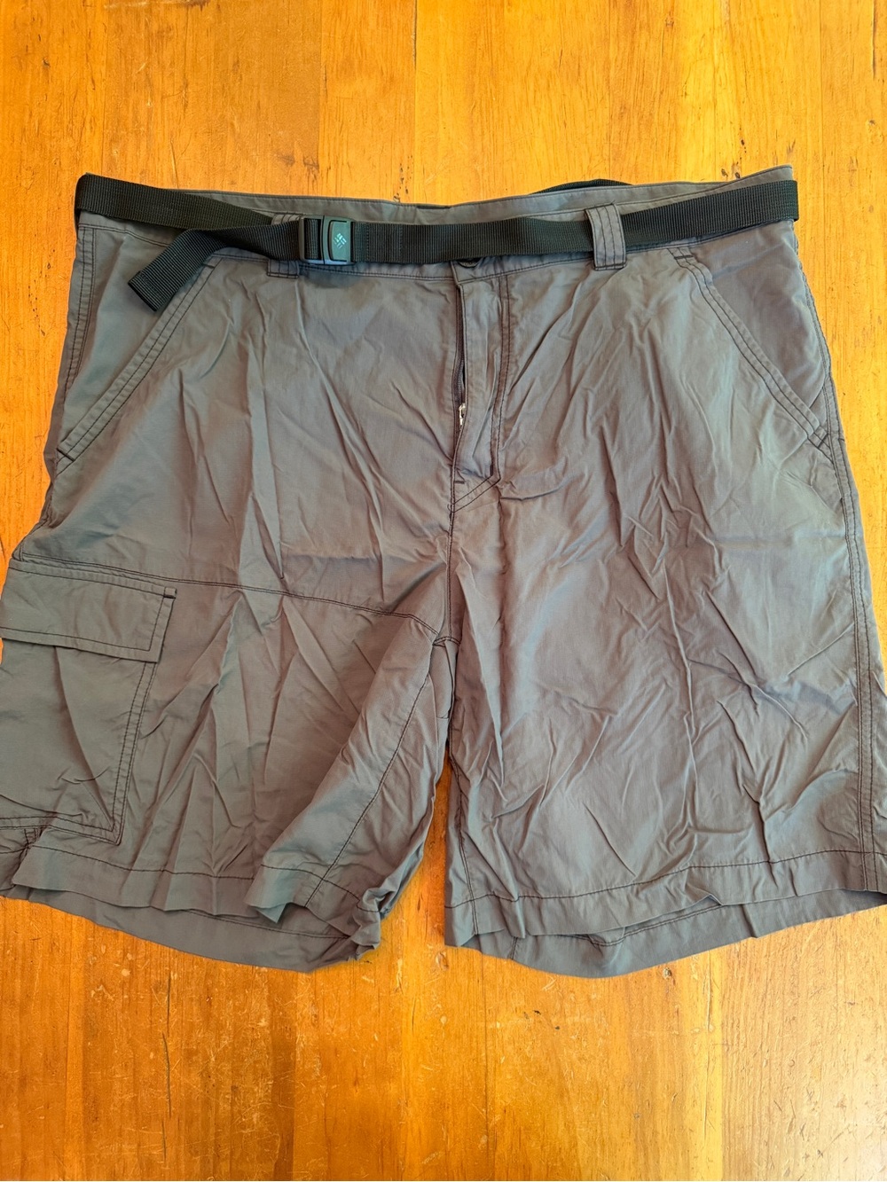 Columbia Omni-Shade Size 40 Cargo Shorts Men’s Gray Ripstop Belted 9 Inseam